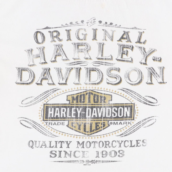 Harley-Davidson Motorcycle T-shirt, Men's Size M (approx.) unclear white type Vintage Second Hand