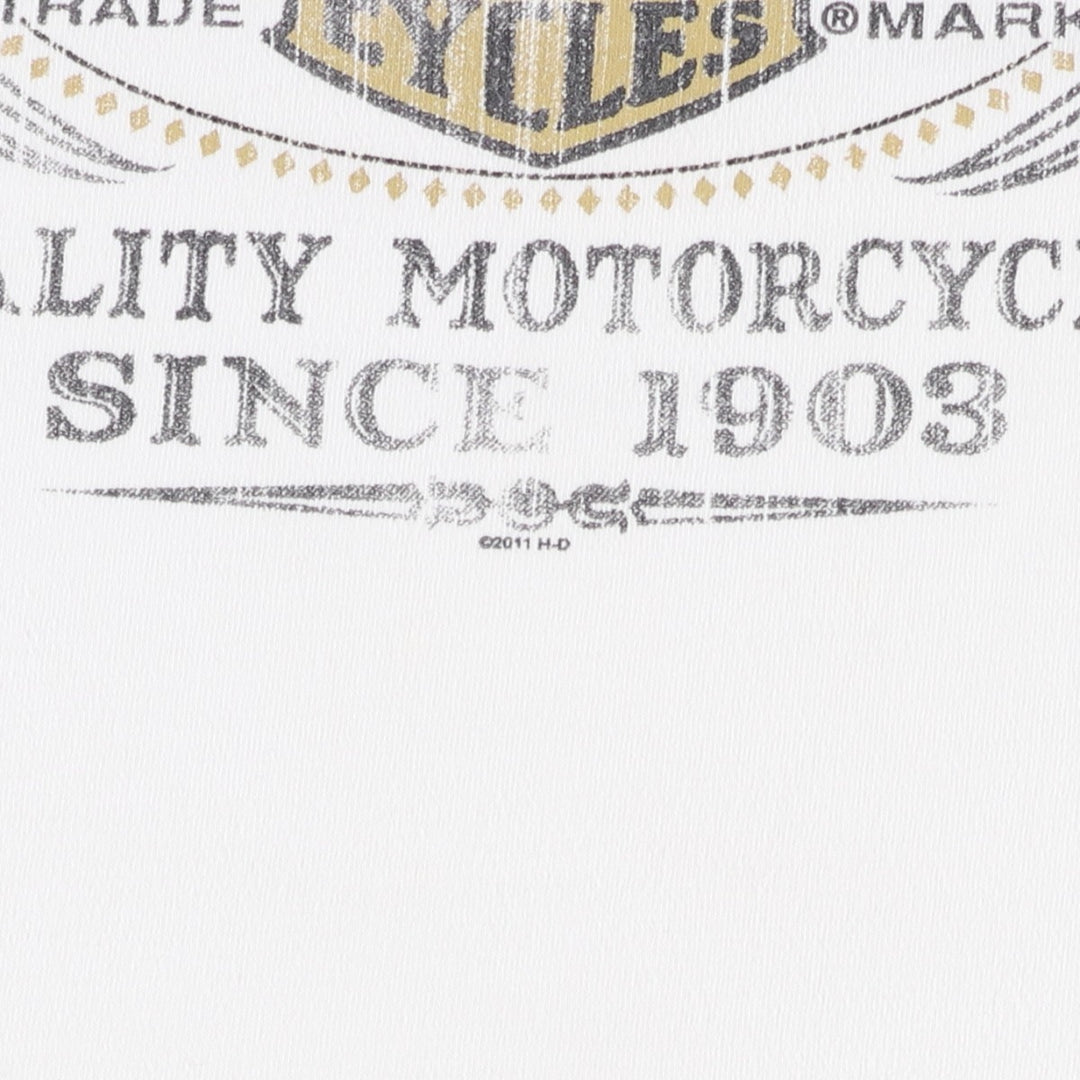 Harley-Davidson Motorcycle T-shirt, Men's Size M (approx.) unclear white type Vintage Second Hand