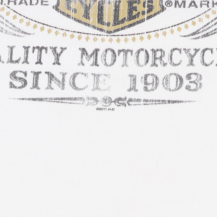 Harley-Davidson Motorcycle T-shirt, Men's Size M (approx.) unclear white type Vintage Second Hand