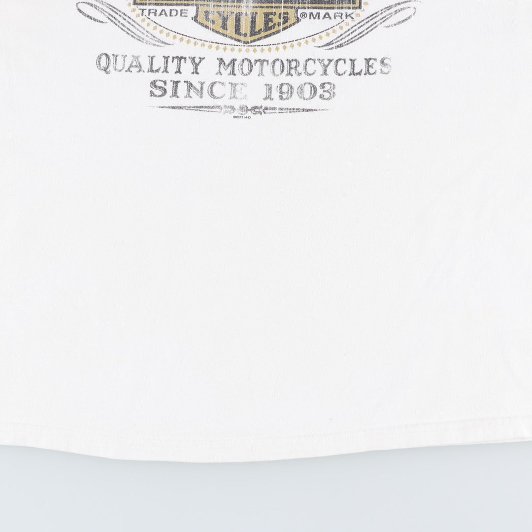 Harley-Davidson Motorcycle T-shirt, Men's Size M (approx.) unclear white type Vintage Second Hand