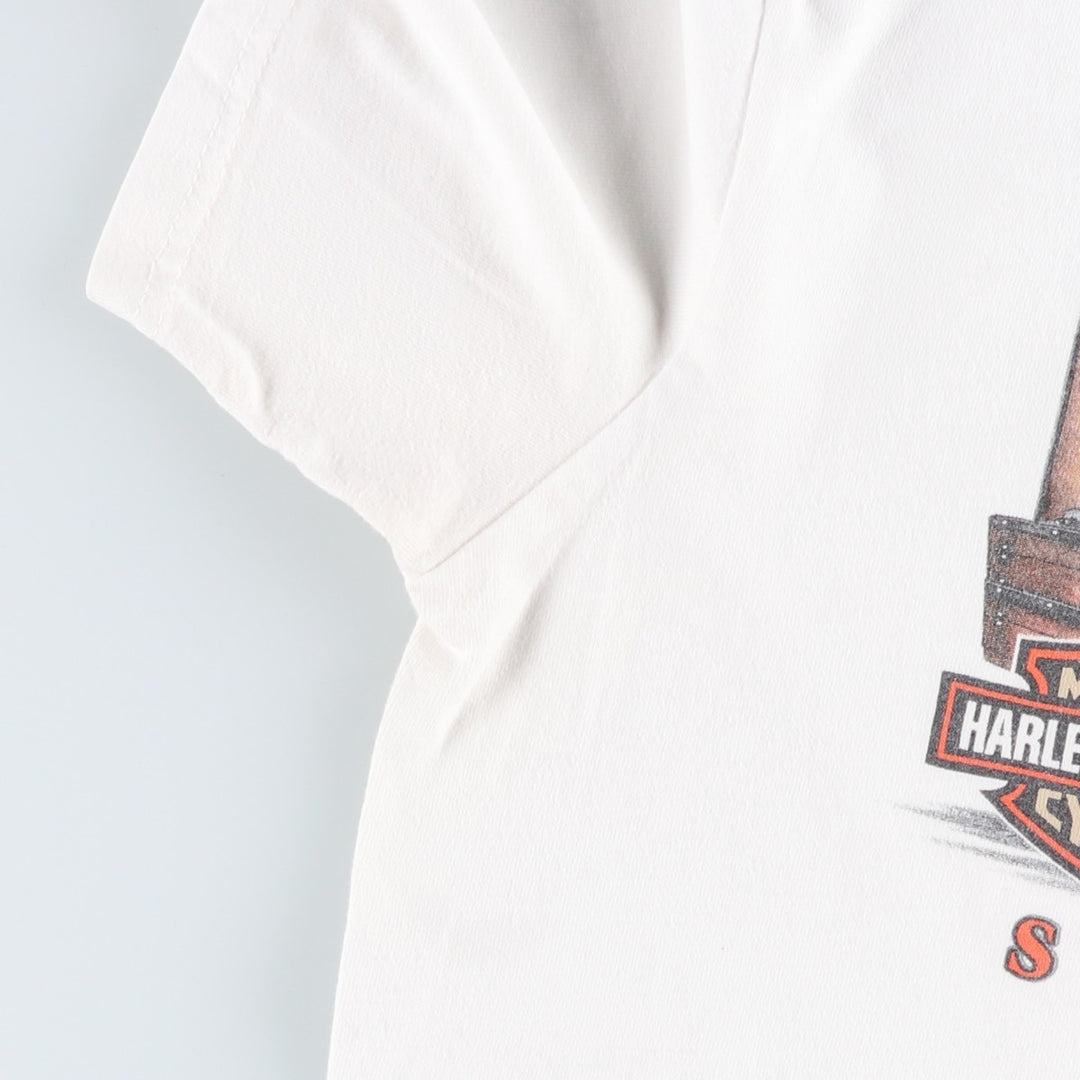 Harley-Davidson Motorcycle T-shirt, Men's Size M (approx.) unclear white type Vintage Second Hand