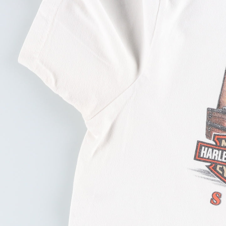 Harley-Davidson Motorcycle T-shirt, Men's Size M (approx.) unclear white type Vintage Second Hand
