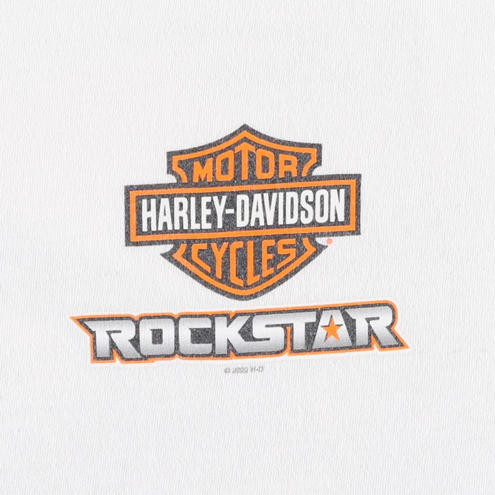 Harley-Davidson Skull Pattern Motorcycle T-Shirt (Men's Size L) unclear white type Vintage Second Hand