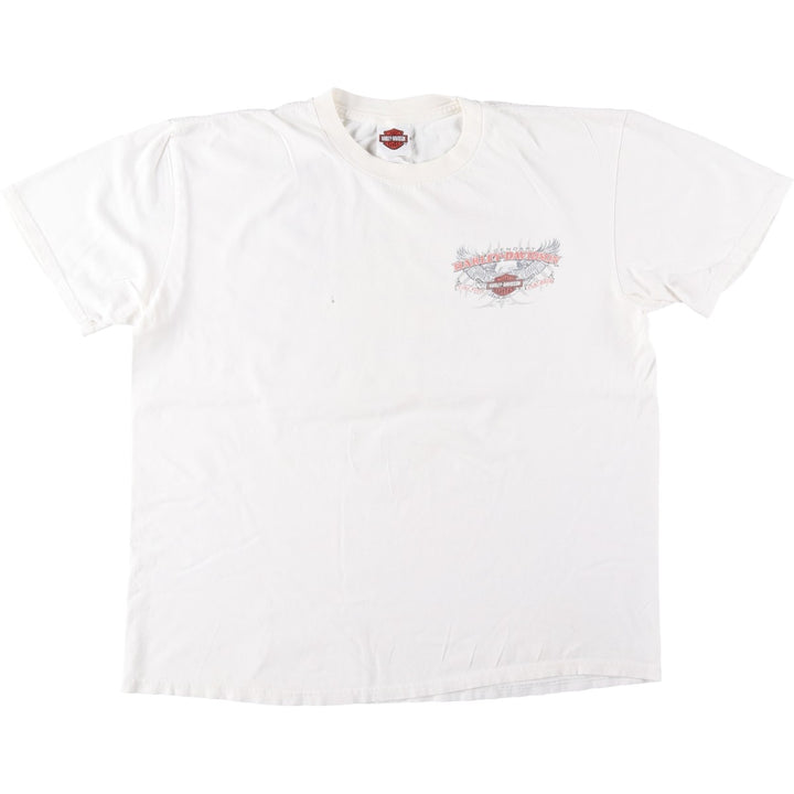 Harley-Davidson Eagle Pattern Motorcycle Bike T-shirt Men's XL cotton white type Vintage Second Hand