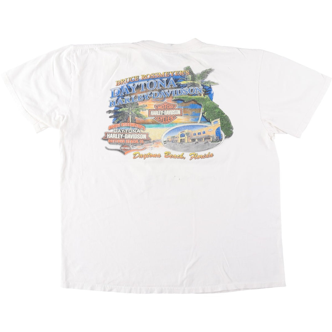 Harley-Davidson Eagle Pattern Motorcycle Bike T-shirt Men's XL cotton white type Vintage Second Hand