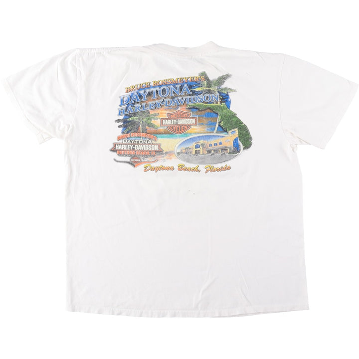 Harley-Davidson Eagle Pattern Motorcycle Bike T-shirt Men's XL cotton white type Vintage Second Hand