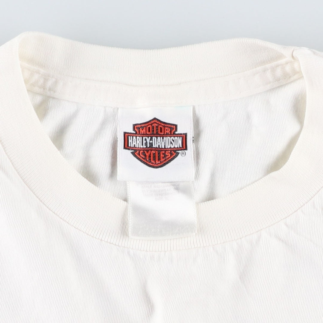 Harley-Davidson Eagle Pattern Motorcycle Bike T-shirt Men's XL cotton white type Vintage Second Hand