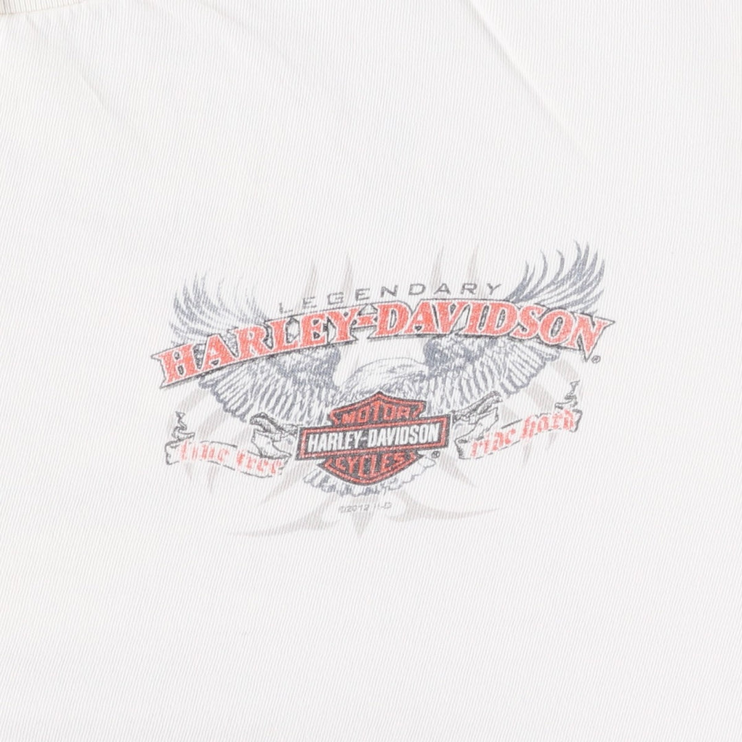 Harley-Davidson Eagle Pattern Motorcycle Bike T-shirt Men's XL cotton white type Vintage Second Hand