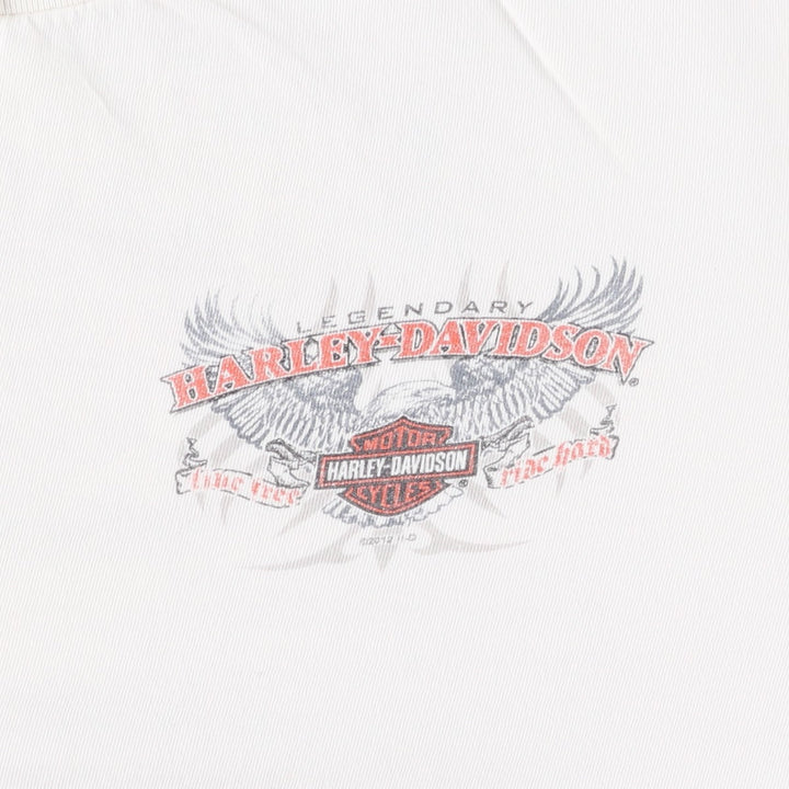 Harley-Davidson Eagle Pattern Motorcycle Bike T-shirt Men's XL cotton white type Vintage Second Hand