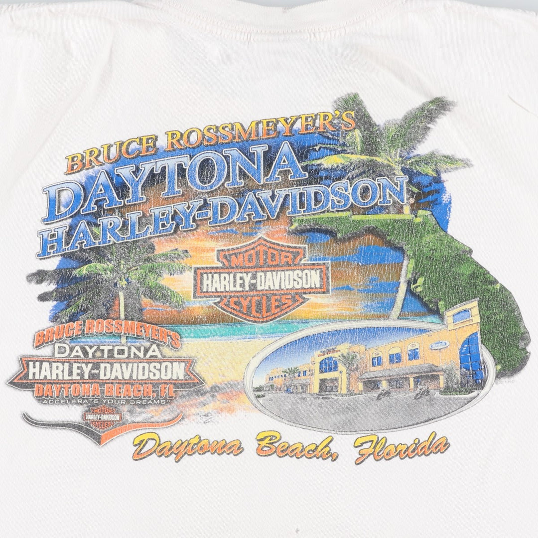 Harley-Davidson Eagle Pattern Motorcycle Bike T-shirt Men's XL cotton white type Vintage Second Hand