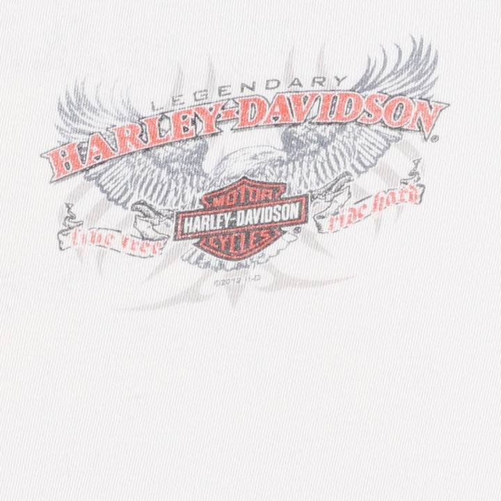 Harley-Davidson Eagle Pattern Motorcycle Bike T-shirt Men's XL cotton white type Vintage Second Hand