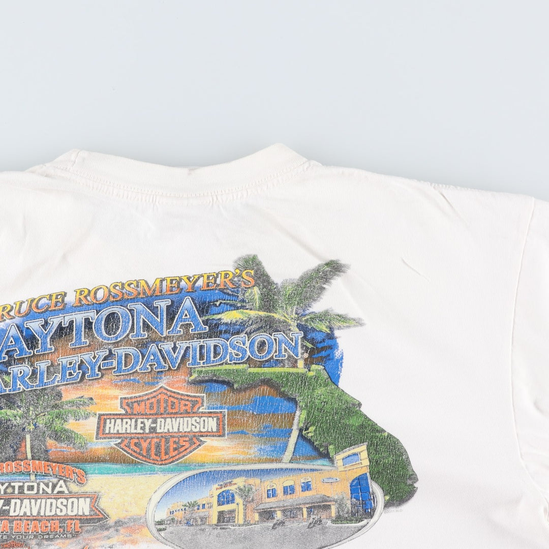 Harley-Davidson Eagle Pattern Motorcycle Bike T-shirt Men's XL cotton white type Vintage Second Hand