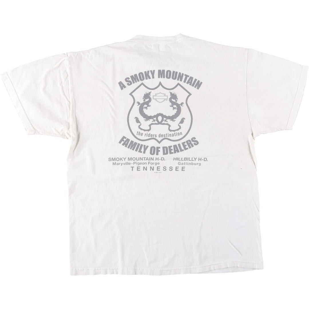 Harley-Davidson Motorcycle Bike T-shirt Made in USA Men's XL cotton white type Vintage Second Hand