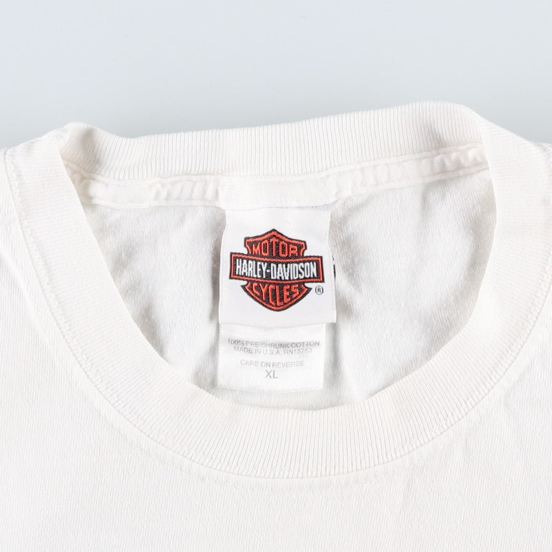Harley-Davidson Motorcycle Bike T-shirt Made in USA Men's XL cotton white type Vintage Second Hand