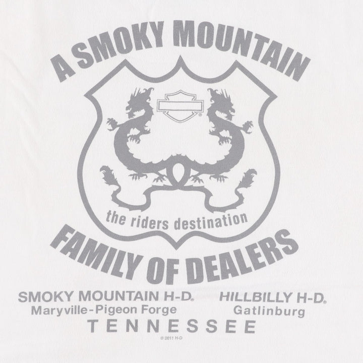 Harley-Davidson Motorcycle Bike T-shirt Made in USA Men's XL cotton white type Vintage Second Hand