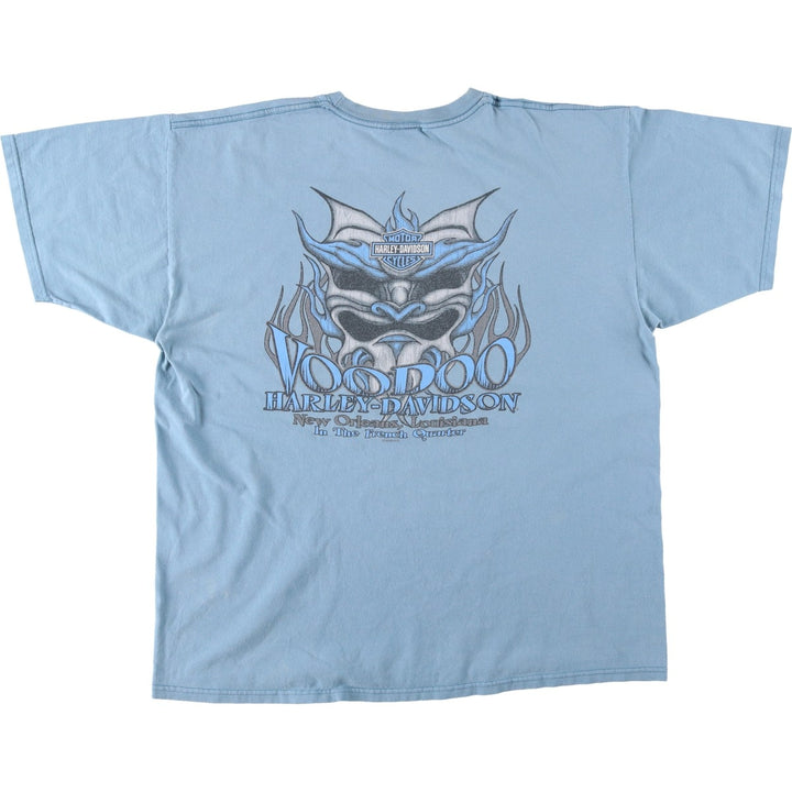 Harley-Davidson Fire Pattern Motorcycle Bike T-Shirt Men's XL cotton Blue type light blue Vintage Second Hand