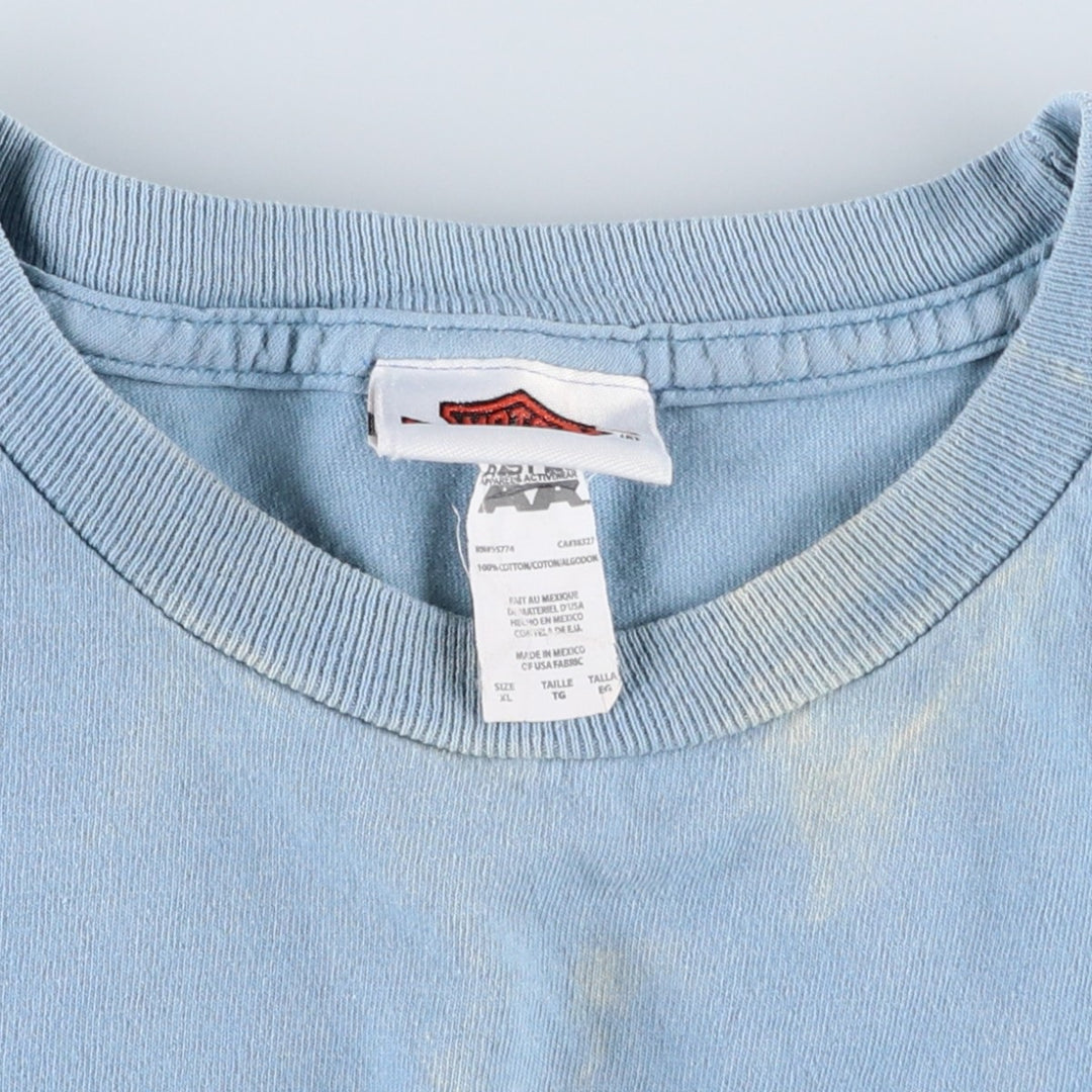 Harley-Davidson Fire Pattern Motorcycle Bike T-Shirt Men's XL cotton Blue type light blue Vintage Second Hand