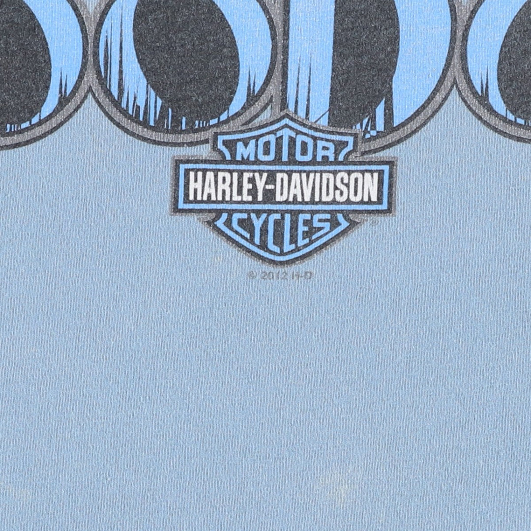 Harley-Davidson Fire Pattern Motorcycle Bike T-Shirt Men's XL cotton Blue type light blue Vintage Second Hand