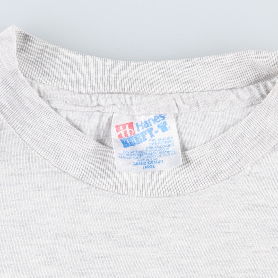 90'S Hanes BEEFY-T Indian Motorcycle Motorcycle T-shirt, Made in USA, Men's Size L (approx.), Vintage cotton gray type Vintage Second Hand