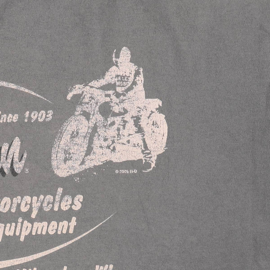 00'S Harley-Davidson Fire Pattern Motorcycle Bike T-Shirt Men's XXL cotton gray type Vintage Second Hand