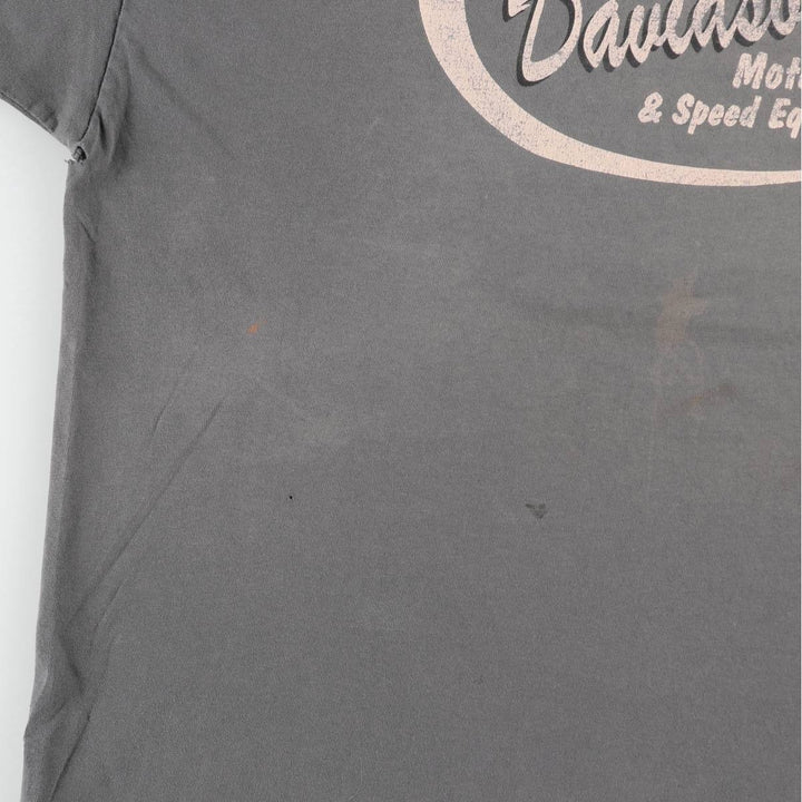 00'S Harley-Davidson Fire Pattern Motorcycle Bike T-Shirt Men's XXL cotton gray type Vintage Second Hand