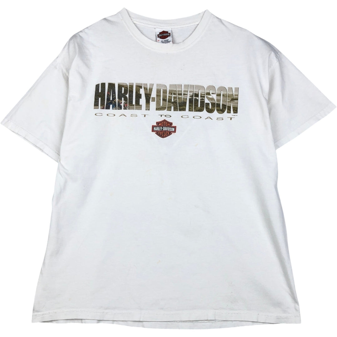 00'S Harley-Davidson Motorcycle Bike T-shirt Men's XL size cotton white type Vintage Second Hand