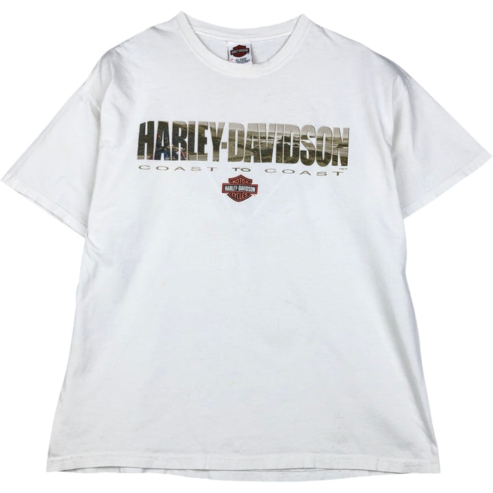 00'S Harley-Davidson Motorcycle Bike T-shirt Men's XL size cotton white type Vintage Second Hand