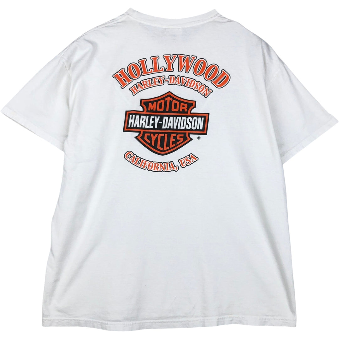 00'S Harley-Davidson Motorcycle Bike T-shirt Men's XL size cotton white type Vintage Second Hand