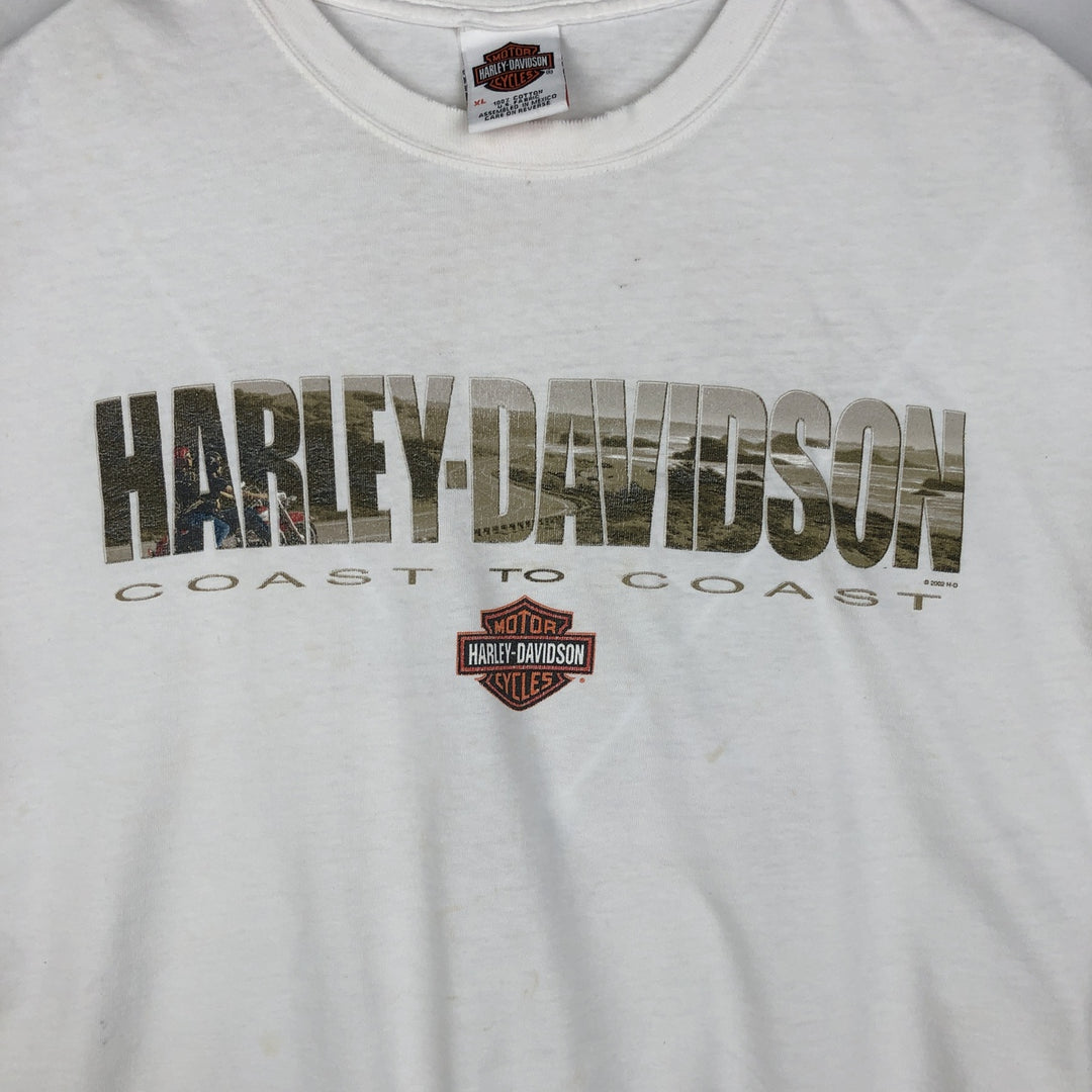 00'S Harley-Davidson Motorcycle Bike T-shirt Men's XL size cotton white type Vintage Second Hand