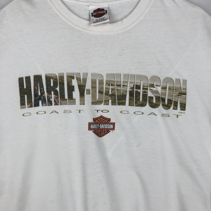 00'S Harley-Davidson Motorcycle Bike T-shirt Men's XL size cotton white type Vintage Second Hand