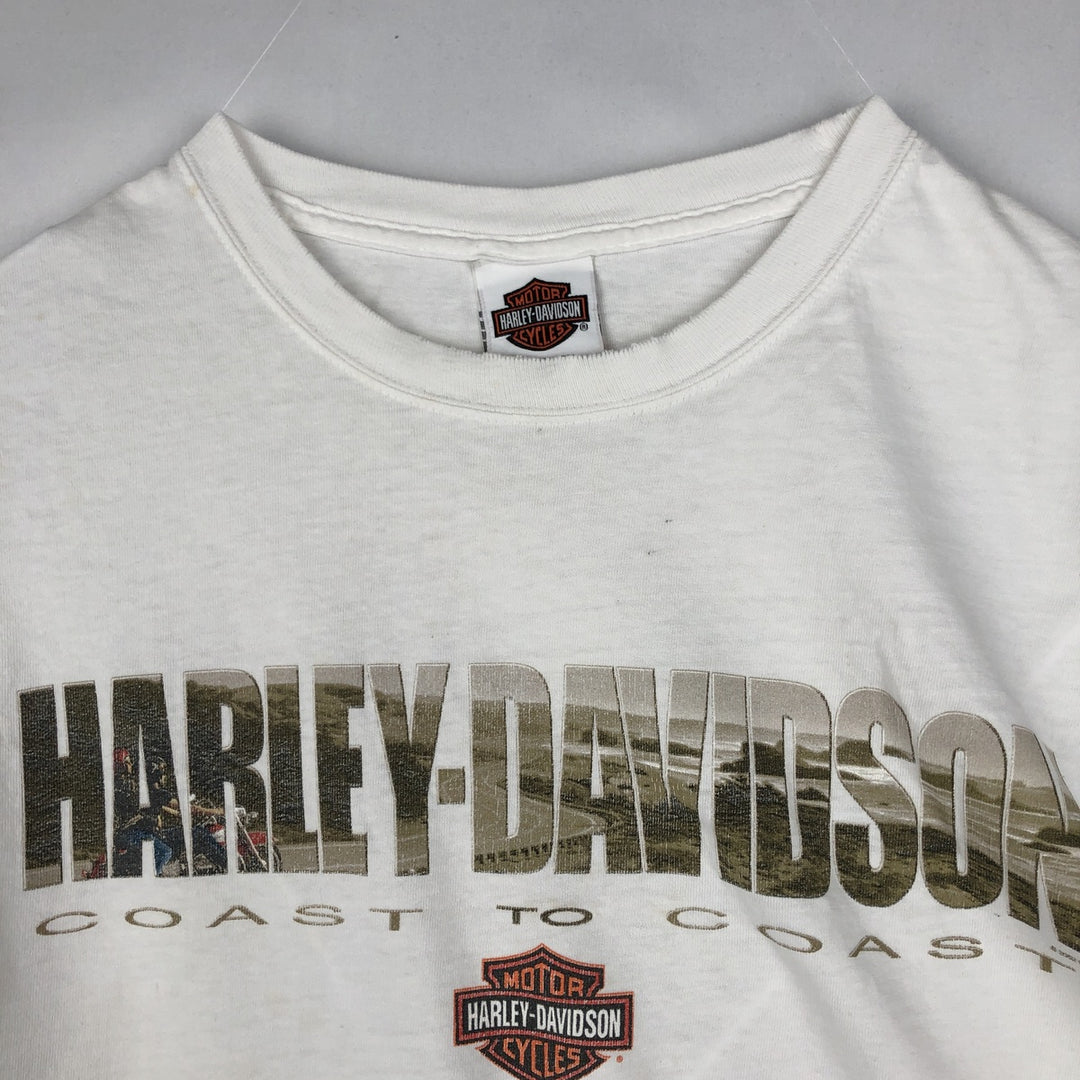 00'S Harley-Davidson Motorcycle Bike T-shirt Men's XL size cotton white type Vintage Second Hand
