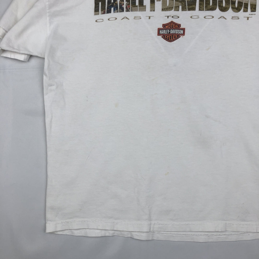 00'S Harley-Davidson Motorcycle Bike T-shirt Men's XL size cotton white type Vintage Second Hand