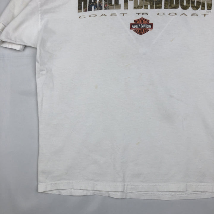 00'S Harley-Davidson Motorcycle Bike T-shirt Men's XL size cotton white type Vintage Second Hand