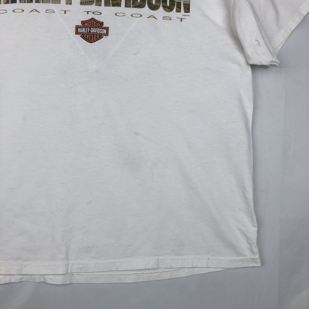 00'S Harley-Davidson Motorcycle Bike T-shirt Men's XL size cotton white type Vintage Second Hand