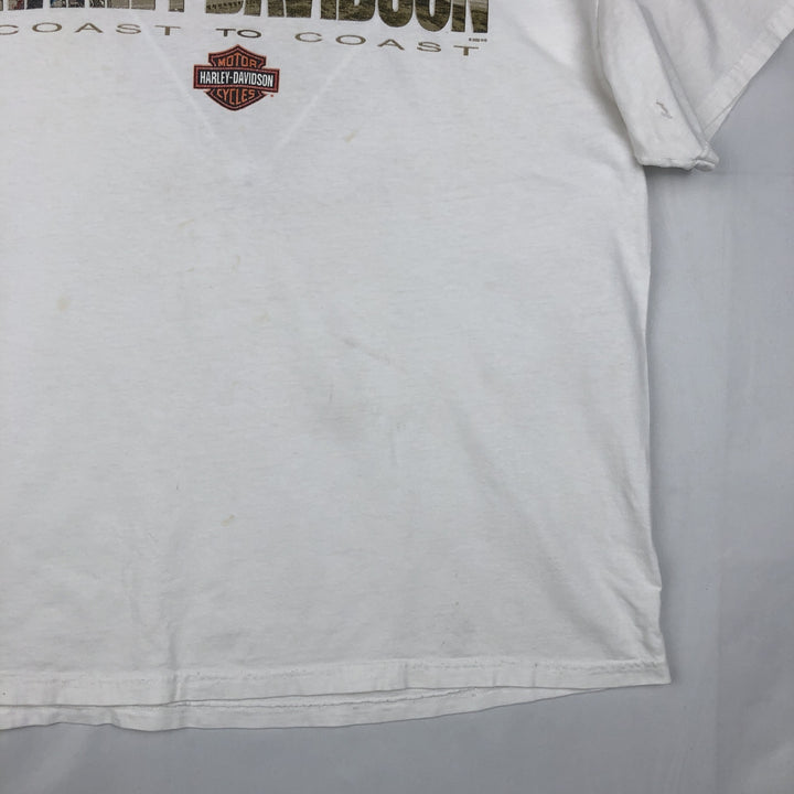 00'S Harley-Davidson Motorcycle Bike T-shirt Men's XL size cotton white type Vintage Second Hand