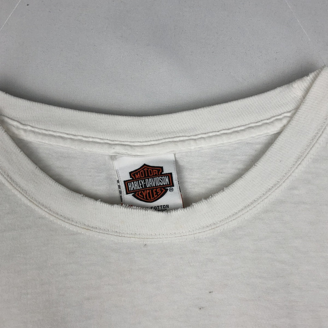 00'S Harley-Davidson Motorcycle Bike T-shirt Men's XL size cotton white type Vintage Second Hand