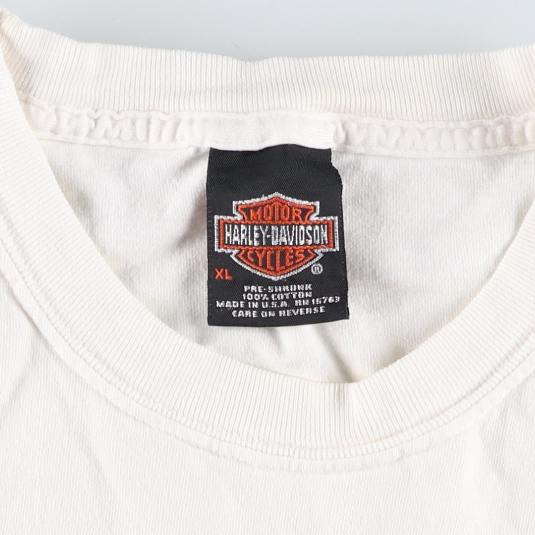 00'S Harley-Davidson Stars and Stripes Motorcycle Bike T-shirt Made in USA Men's XL cotton white type Vintage Second Hand