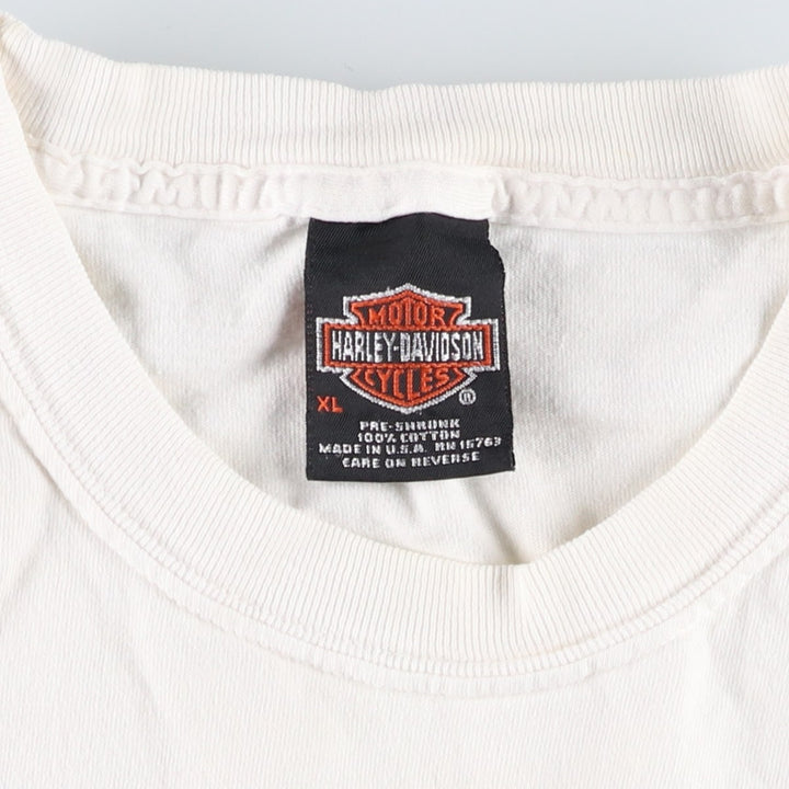 00'S Harley-Davidson Stars and Stripes Motorcycle Bike T-shirt Made in USA Men's XL cotton white type Vintage Second Hand