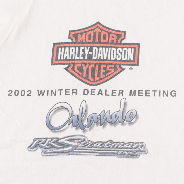 00'S Harley-Davidson Stars and Stripes Motorcycle Bike T-shirt Made in USA Men's XL cotton white type Vintage Second Hand