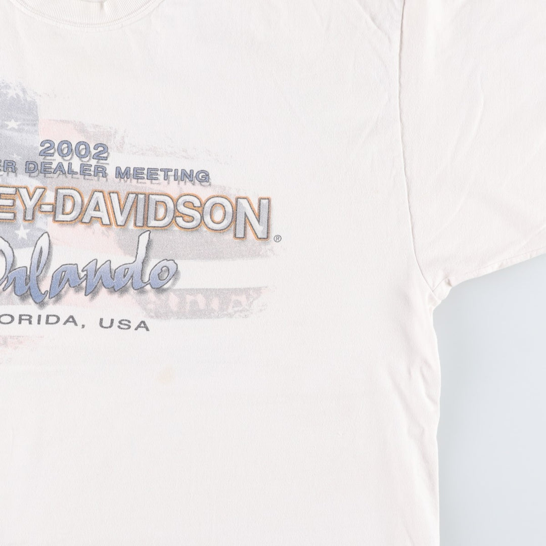 00'S Harley-Davidson Stars and Stripes Motorcycle Bike T-shirt Made in USA Men's XL cotton white type Vintage Second Hand