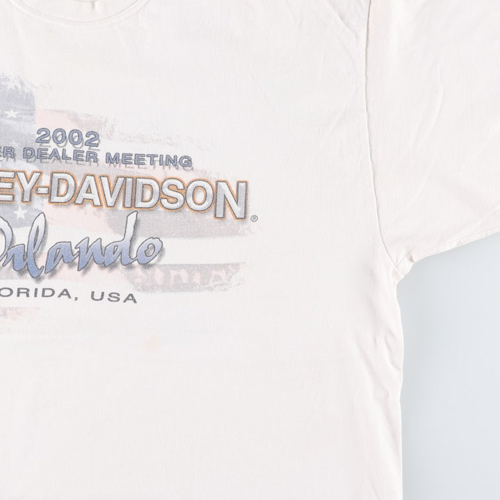 00'S Harley-Davidson Stars and Stripes Motorcycle Bike T-shirt Made in USA Men's XL cotton white type Vintage Second Hand