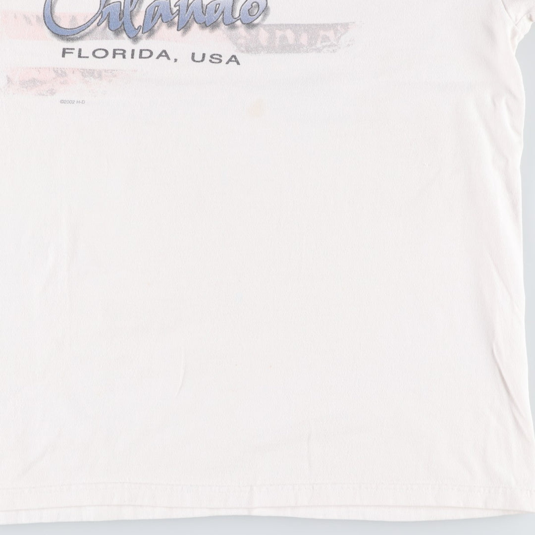 00'S Harley-Davidson Stars and Stripes Motorcycle Bike T-shirt Made in USA Men's XL cotton white type Vintage Second Hand