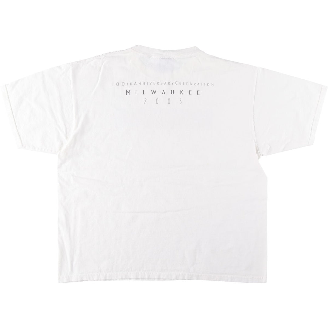 00'S Harley-Davidson Motorcycle Bike T-shirt Men's XXL unclear white type Vintage Second Hand