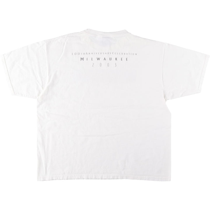 00'S Harley-Davidson Motorcycle Bike T-shirt Men's XXL unclear white type Vintage Second Hand