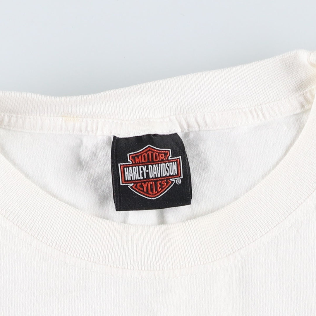 00'S Harley-Davidson Motorcycle Bike T-shirt Men's XXL unclear white type Vintage Second Hand