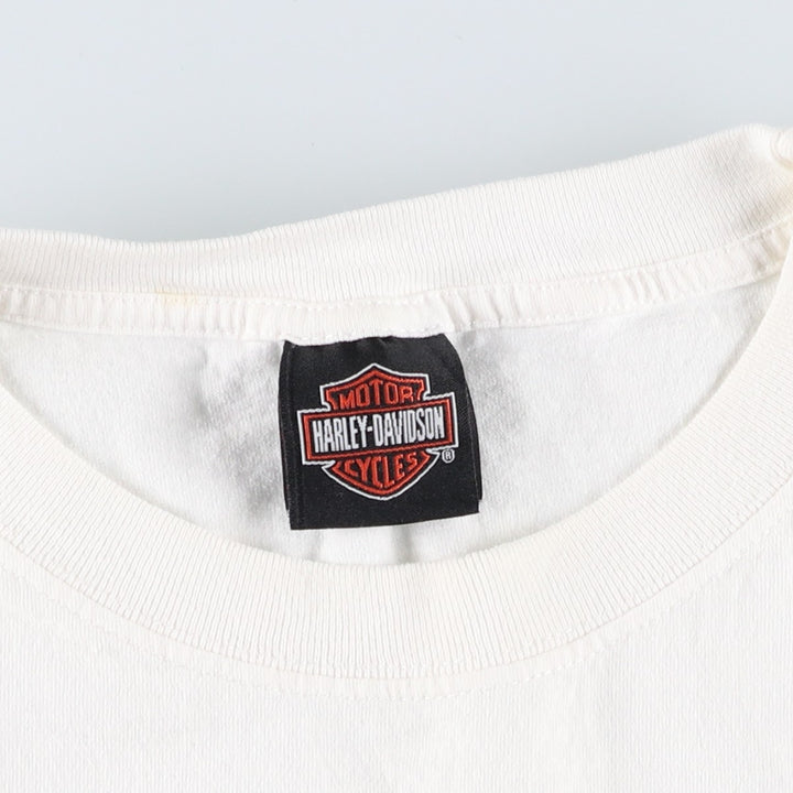 00'S Harley-Davidson Motorcycle Bike T-shirt Men's XXL unclear white type Vintage Second Hand