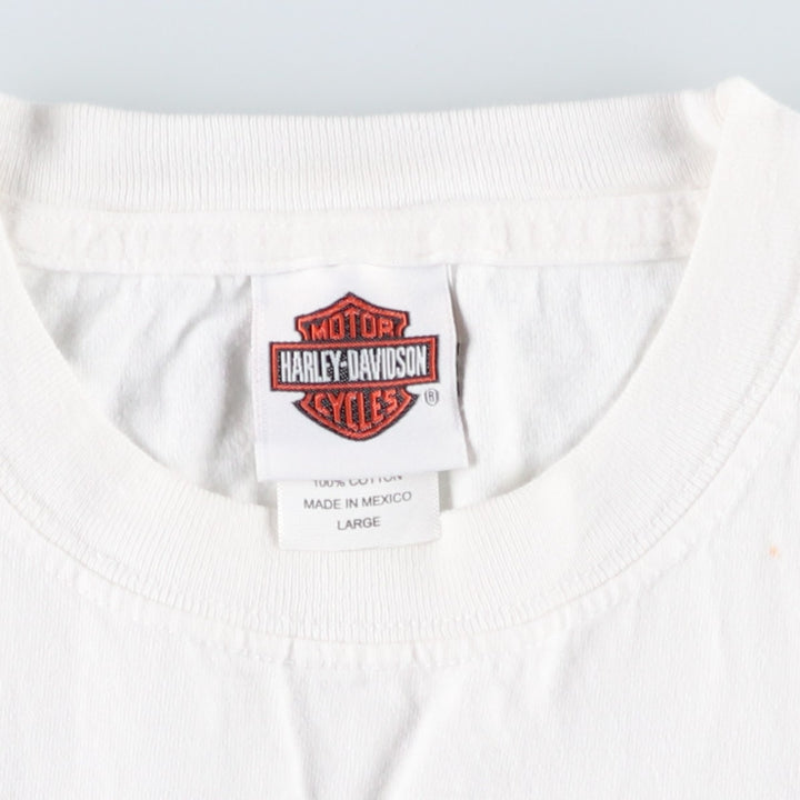 00'S Harley-Davidson Motorcycle Bike T-shirt Men's L size cotton white type Vintage Second Hand