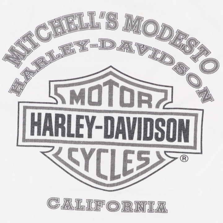 00'S Harley-Davidson Motorcycle Bike T-shirt Men's L size cotton white type Vintage Second Hand