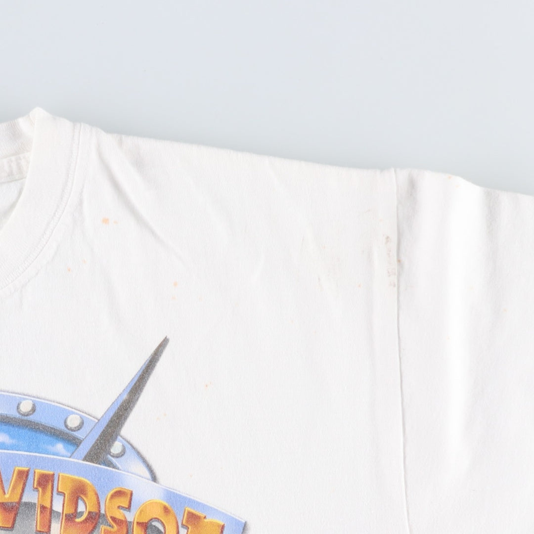 00'S Harley-Davidson Motorcycle Bike T-shirt Men's L size cotton white type Vintage Second Hand