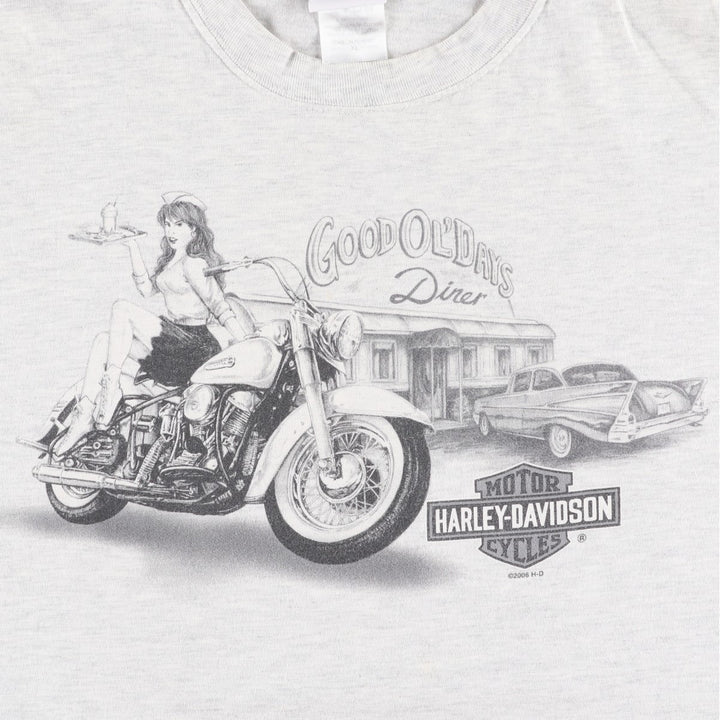 Harley-Davidson Pin-up Girl Motorcycle Bike T-shirt Made in USA Men's XL cotton gray type Vintage Second Hand